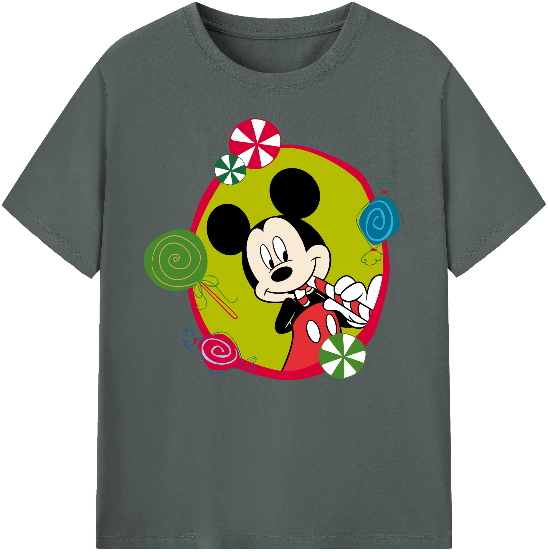 ミッキーマウス Mickey Mouse 綿100％ メンズ半袖Tシャツ｜肌触りやわらか＆通気性